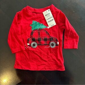 First Impressions Red Long Sleeve Baby Shirt, Size 3-6 Months